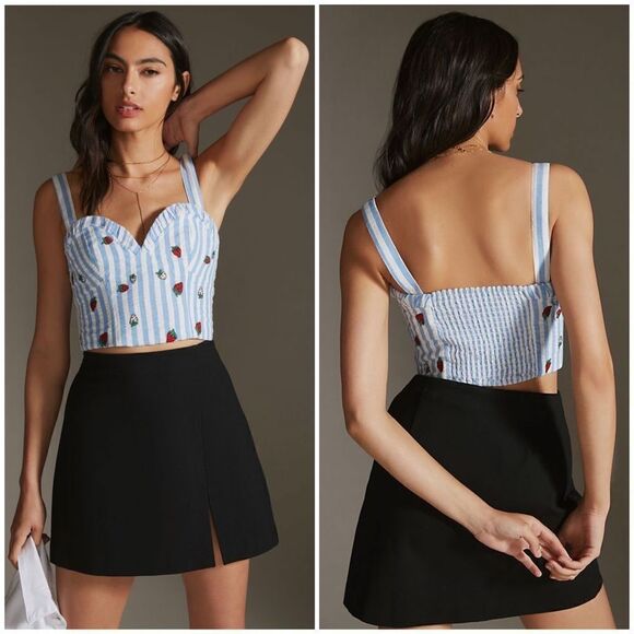🆕 Maeve - Stripped Embroidered Cami - Picture 1 of 7